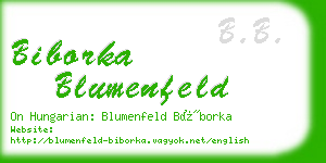 biborka blumenfeld business card